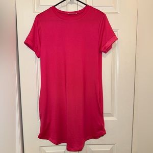 Pink T-Shirt Dress w/ Pockets